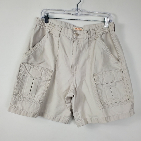 Savane Shorts Savane Cargo Shorts Mens Size 34 Stone Ivory Multi